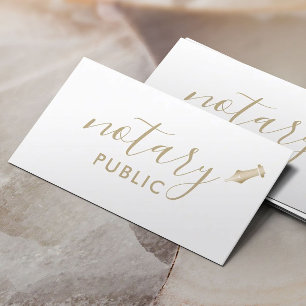 Notary Public Elegant Gold Typography Plain Business Card