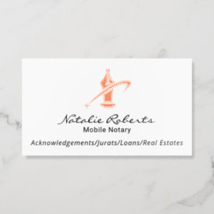 Notary Public Elegant Loan Signing Agent Foil Spot Gloss Business Cards