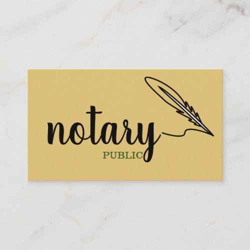 Notary Public Elegant Script Plain Black   White Business Card