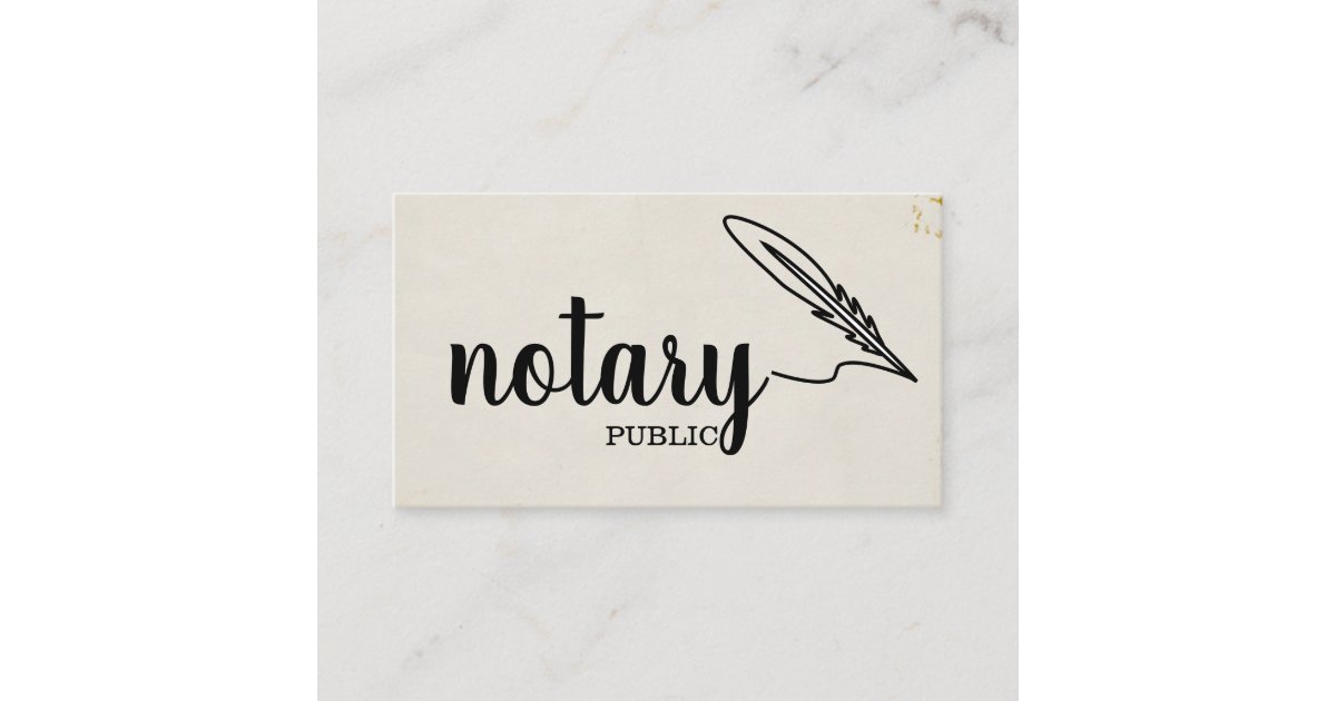 Notary Public Elegant Script Plain Black & White Business Card Zazzle