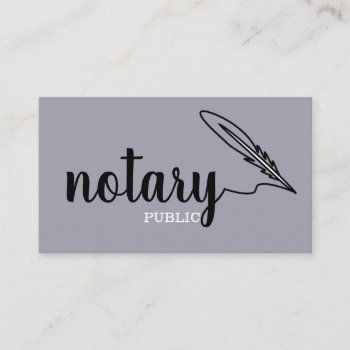 Notary Public Elegant Script Plain Black &  White Business Card by sunbuds at Zazzle