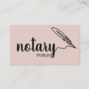 Notary Public Elegant Script Plain Black &  White Business Card
