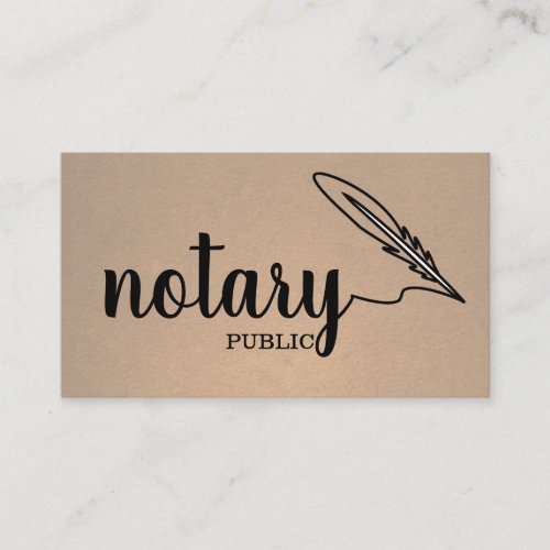Notary Public Elegant Script Plain  Business Card