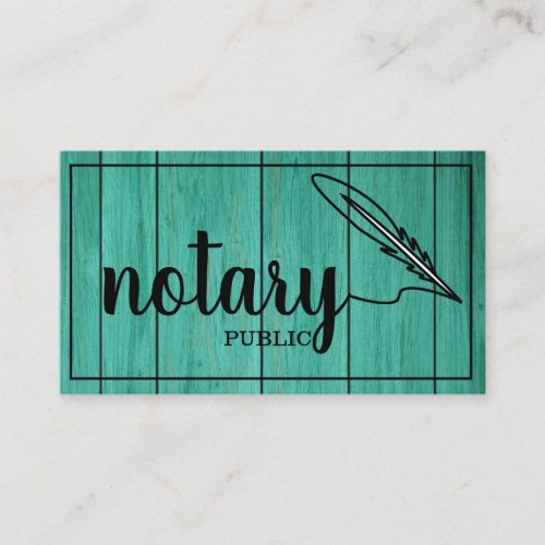 Notary Public Elegant Script Plain Business Card