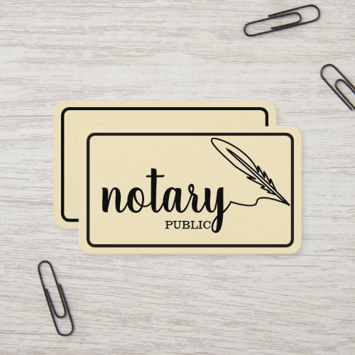 Notary Public Elegant Script Plain Business Card