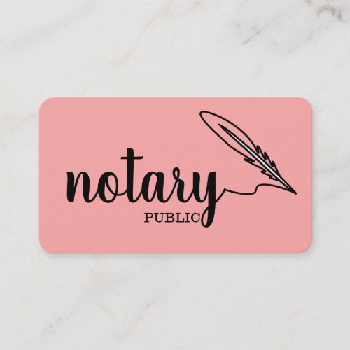 Notary Public Elegant Script Plain Business Card