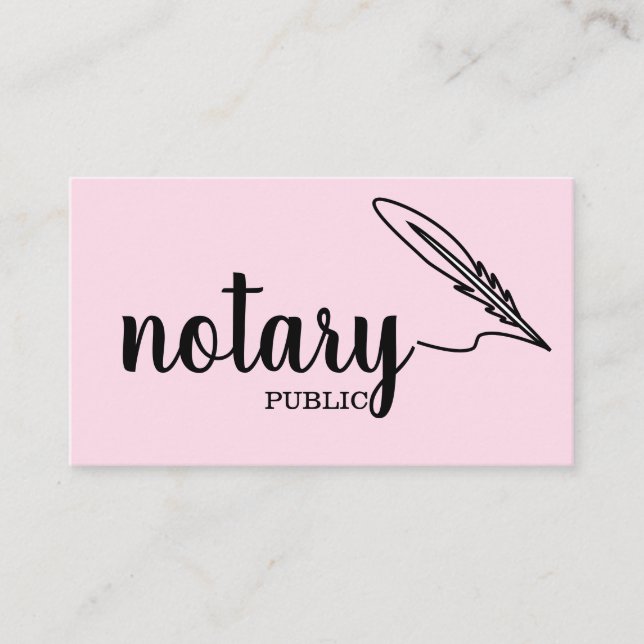 Notary Public Elegant Script Plain Business Card (Front)