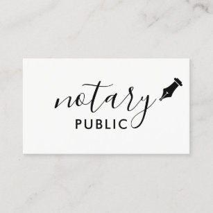 Notary Business Cards Zazzle Notary Public Elegant Script Plain Business Card
