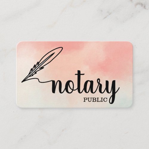 Notary Public Elegant Script Plain Business Card