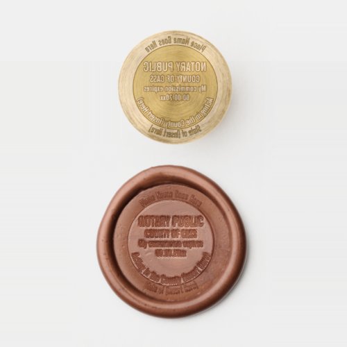 Notary public expiry date  State round bronze Wax Seal Stamp