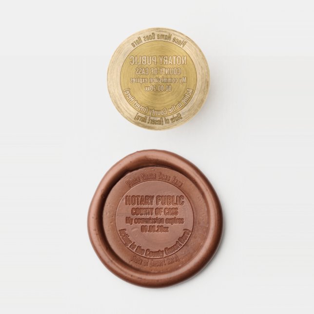Notary public expiry date | State round bronze Wax Seal Stamp (Stamped)