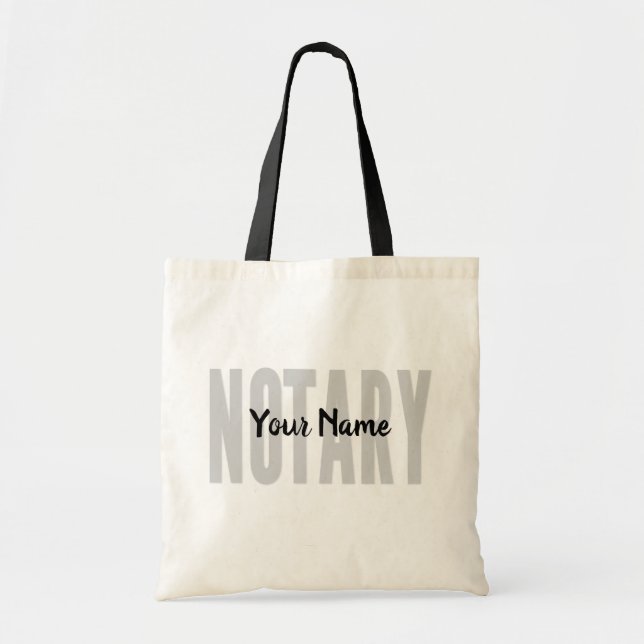 Notary Public Faded Black Big Font Customized Tote Bag (Front)