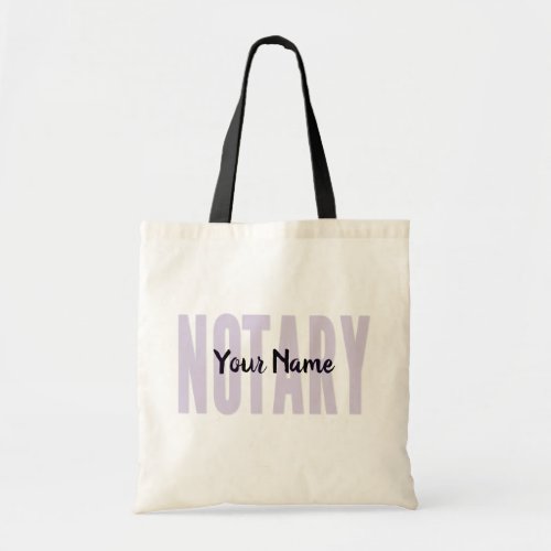 Notary Public Faded Purple Big Font Customized Tote Bag