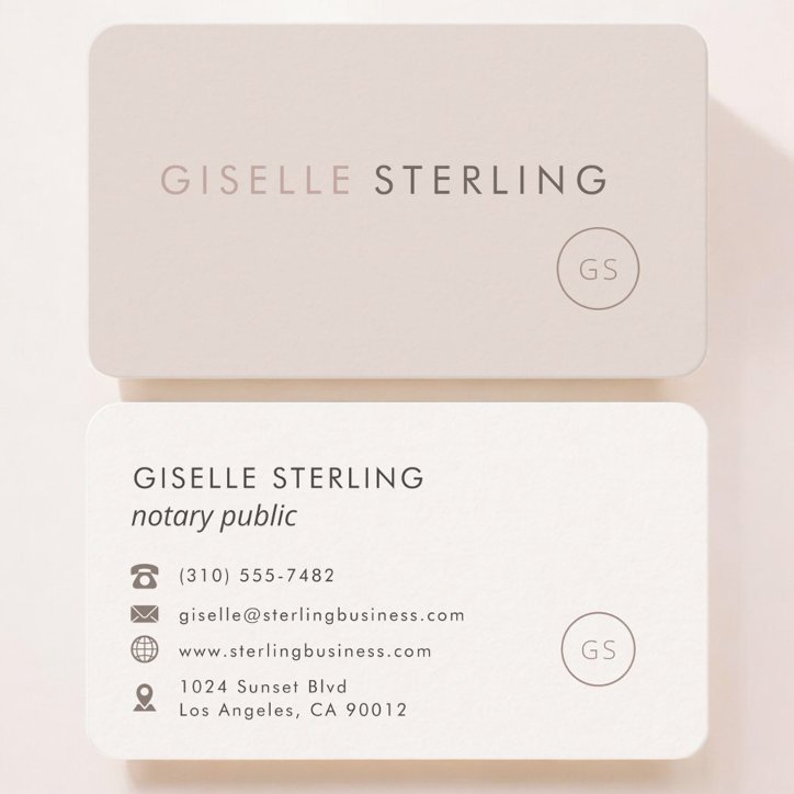 Notary Public Feminine Professional Business Card