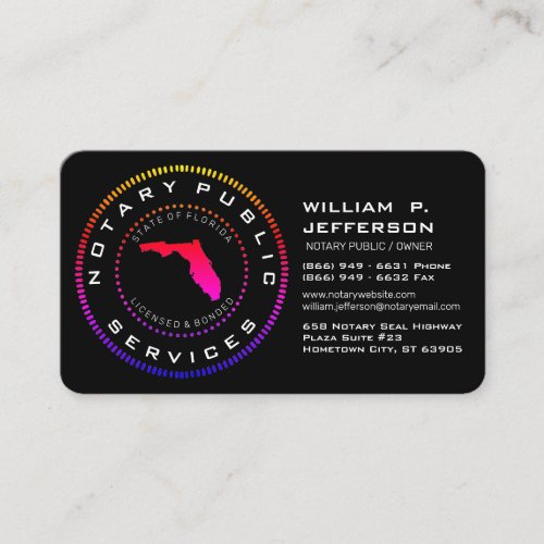 Notary Public Florida ll Business Card