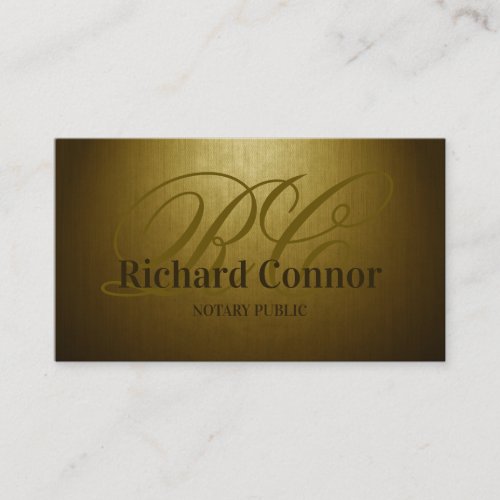 Simple Plain Gold Custom Monogram Card Business Card
