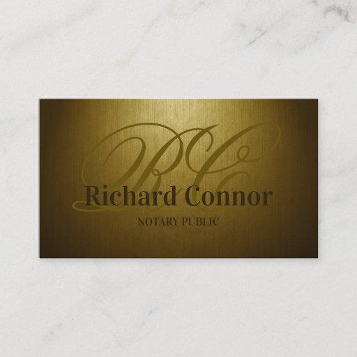 Customizable Simple Plain Gold Custom Monogram Card Business Card