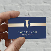 Notary Public Golden Pen Elegant Navy Blue