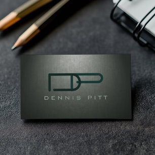 Notary Public Grey Custom Monogram Loan Signing Business Card