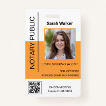 Notary Public ID photo office worker yellow