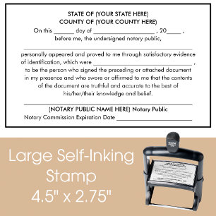 Notary Public Jurat Certificate Statement Self-inking Stamp