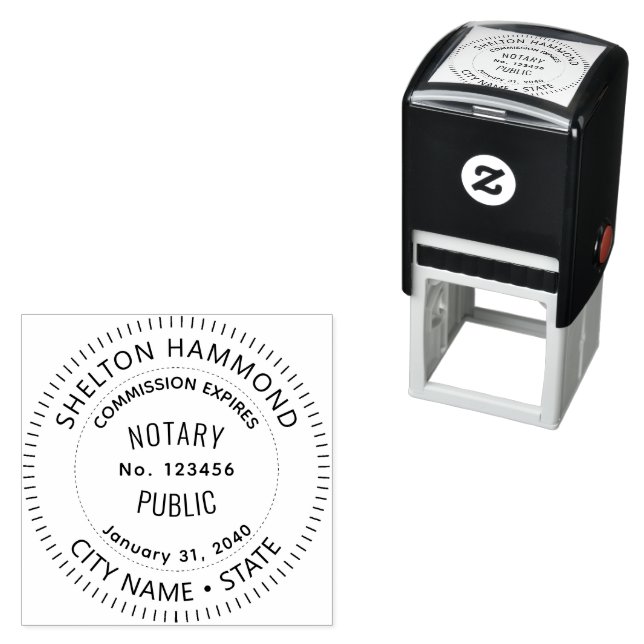  notary public law round black self-inking stamp (In Situ)