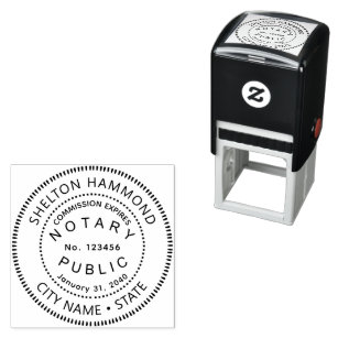  notary public law round black self-inking stamp