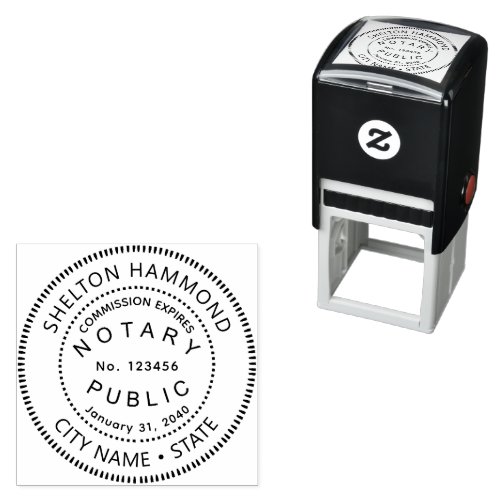  notary public law round black self_inking stamp