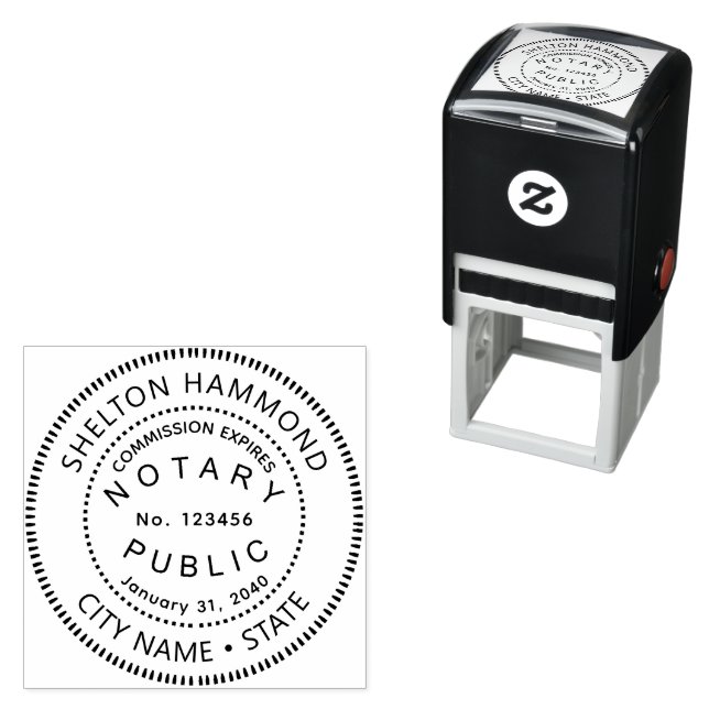 notary public law round black self-inking stamp (In Situ)
