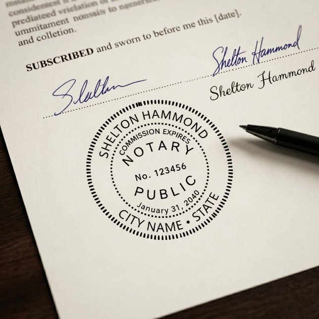  notary public law round black self-inking stamp (Creator Uploaded)