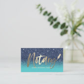 Notary Public Loan Agent Modern Navy & Teal Business Card (Standing Front)