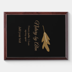 Notary public Loan signing agent add name address Award Plaque