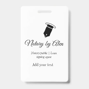 Notary public Loan signing agent add name address  Badge