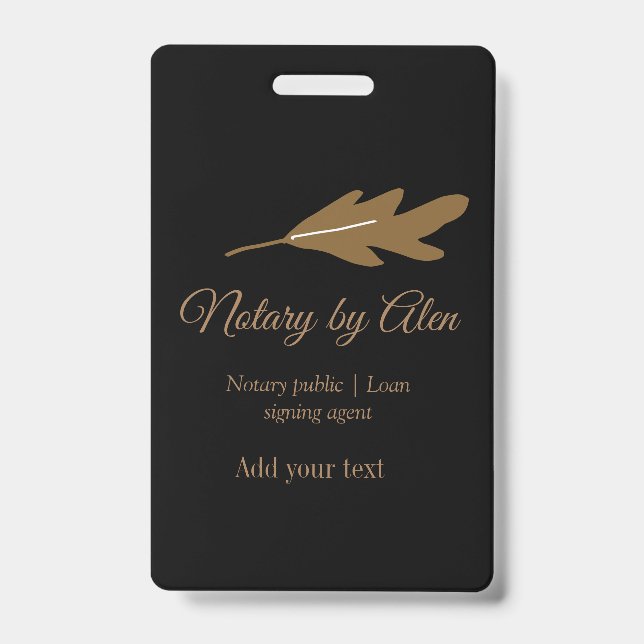 Notary public Loan signing agent add name address Badge (Front)