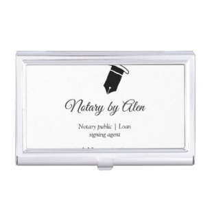 Notary public Loan signing agent add name address Business Card Case