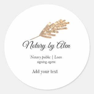 Notary public Loan signing agent add name address Classic Round Sticker