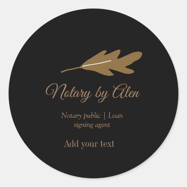 Notary public Loan signing agent add name address Classic Round Sticker (Front)