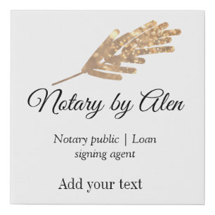 Notary public Loan signing agent add name address  Faux Canvas Print