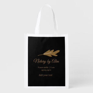 Notary public Loan signing agent add name address Grocery Bag