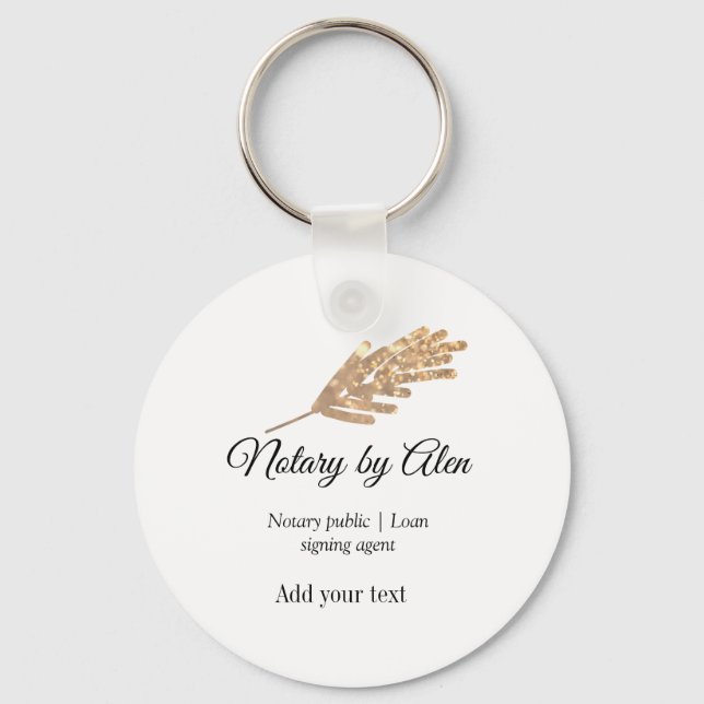 Notary public Loan signing agent add name address  Keychain (Front)