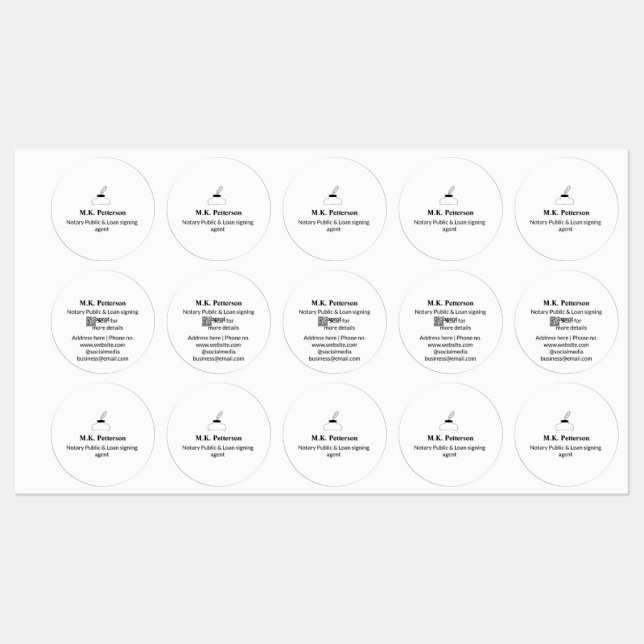 notary public loan signing agent add name address  labels (Sheet)