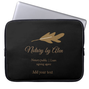 Notary public Loan signing agent add name address Laptop Sleeve