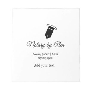 Notary public Loan signing agent add name address Notepad