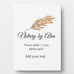 Notary public Loan signing agent add name address Plaque