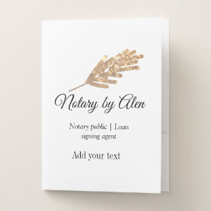 Notary public Loan signing agent add name address  Pocket Folder