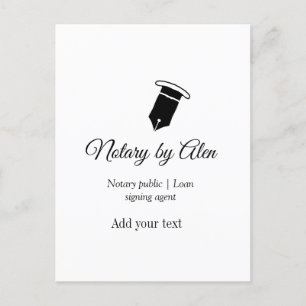 Notary public Loan signing agent add name address  Postcard
