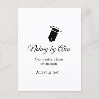 Notary public Loan signing agent add name address Postcard