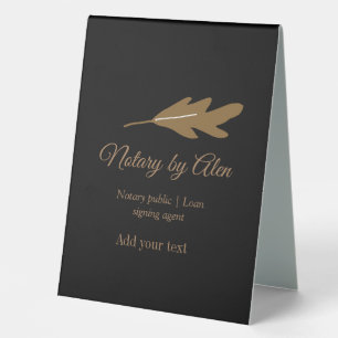 Notary public Loan signing agent add name address Table Tent