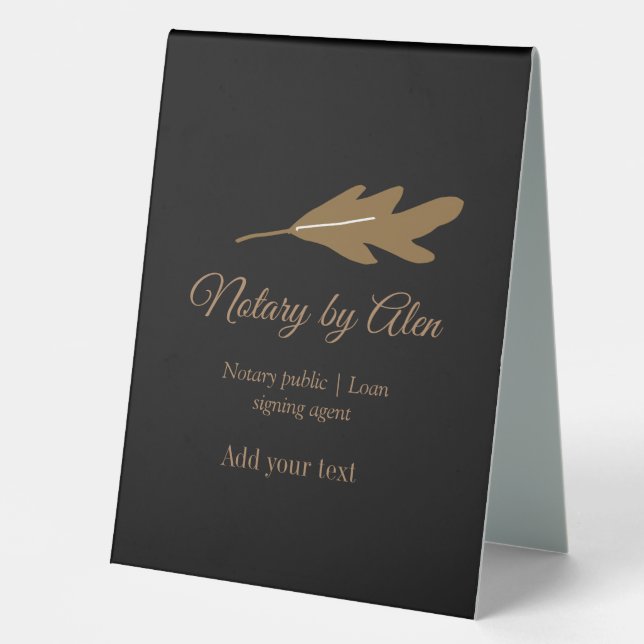 Notary public Loan signing agent add name address Table Tent (Front)