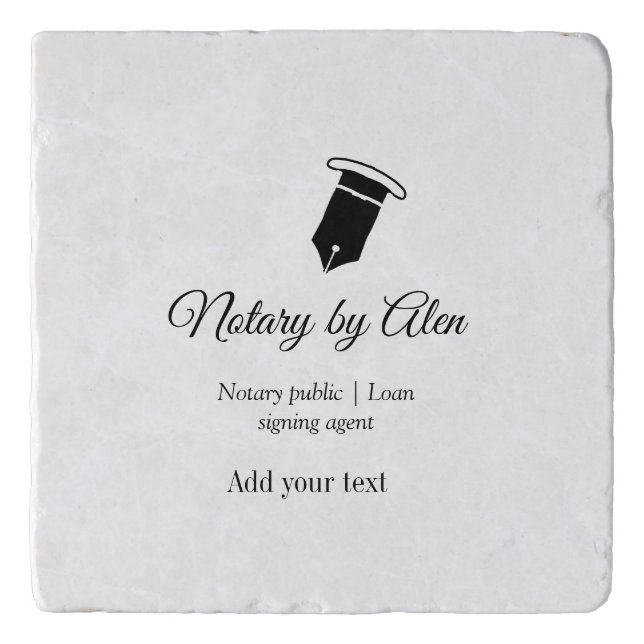 Notary public Loan signing agent add name address  Trivet (Front)